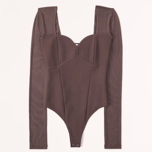 Long Sleeve Sweetheart Corset Bodysuit